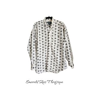 Woolrich White Casual Button Down Shirt with Long Sleeves‎